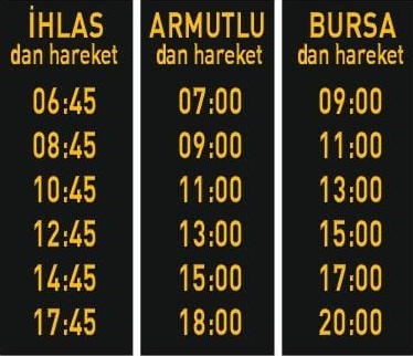 Armutlu Bursa Minibüs İşletmeciliği Armutlu Tur